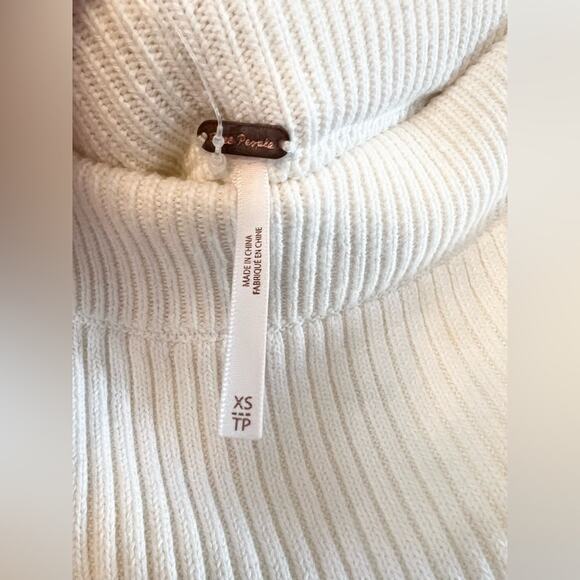 Free People Solid Gold Ivory Ribbed Knit mini skirt flare spring summer vacation - Picture 4 of 11